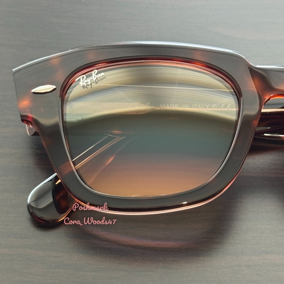 Ray Ban State Street Gradient Brown Lens RB2186 Tortoise Frame Unisex New - Picture 7 of 17